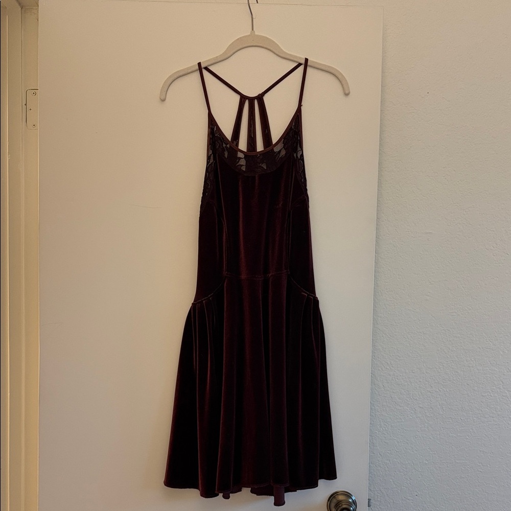 Free People Burgundy Velvet Dress